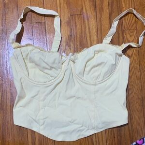 Women's pastel yellow Bustier Top